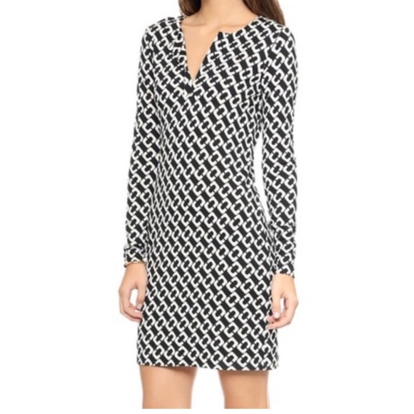 Diane Von Furstenberg DVF Reina Silk Chain Link Dress - Picture 2 of 11